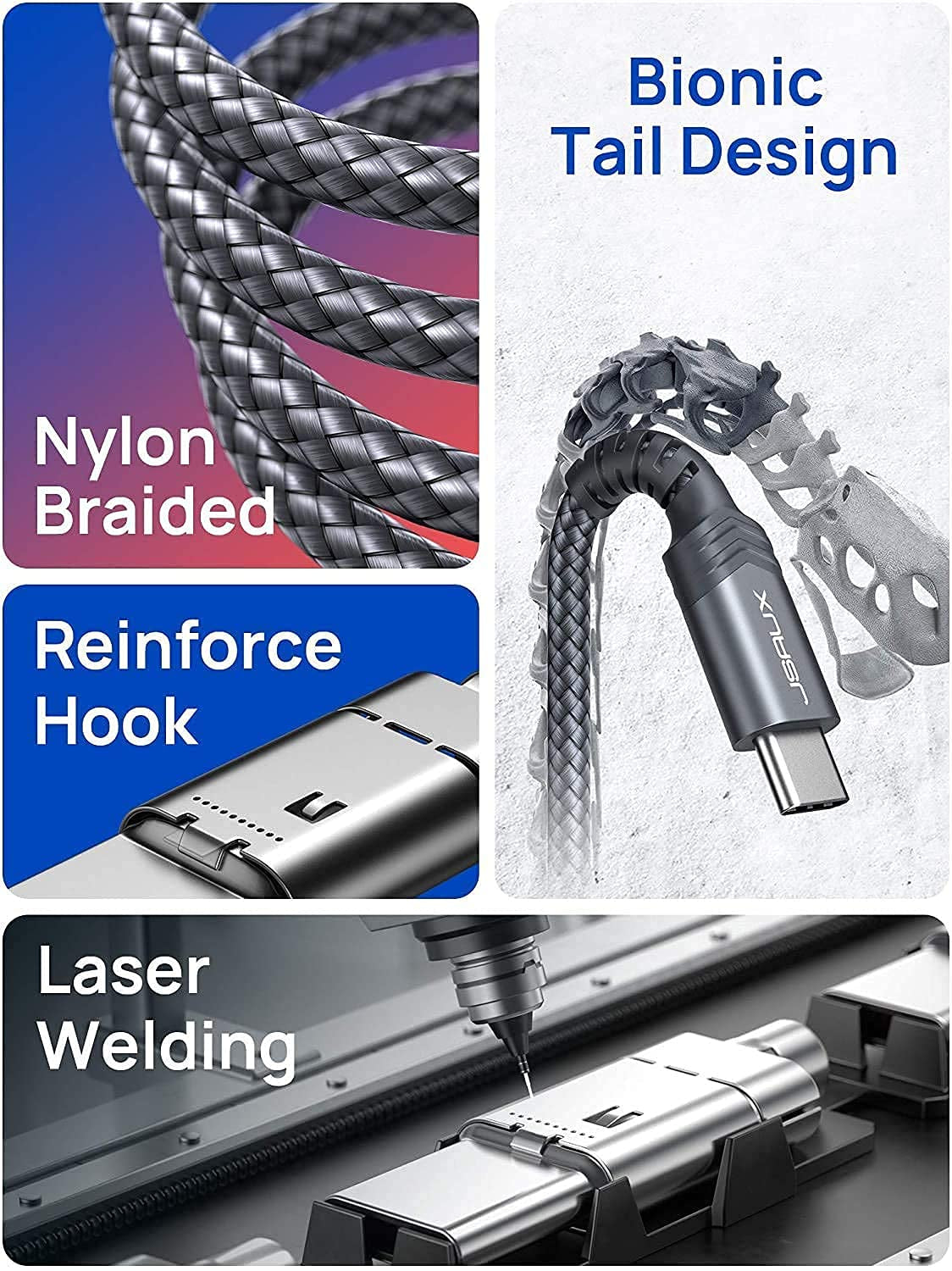 Car Charger, Car USB Charger 36W Fast Charging,  Metal Dual QC 3.0 Car Adapter with USB-C Cable[3.3Ft] Compatible with Samsung Galaxy S10/S9/S8 Plus, Note 9/8, Iphone 7/8/X/Xr-Grey