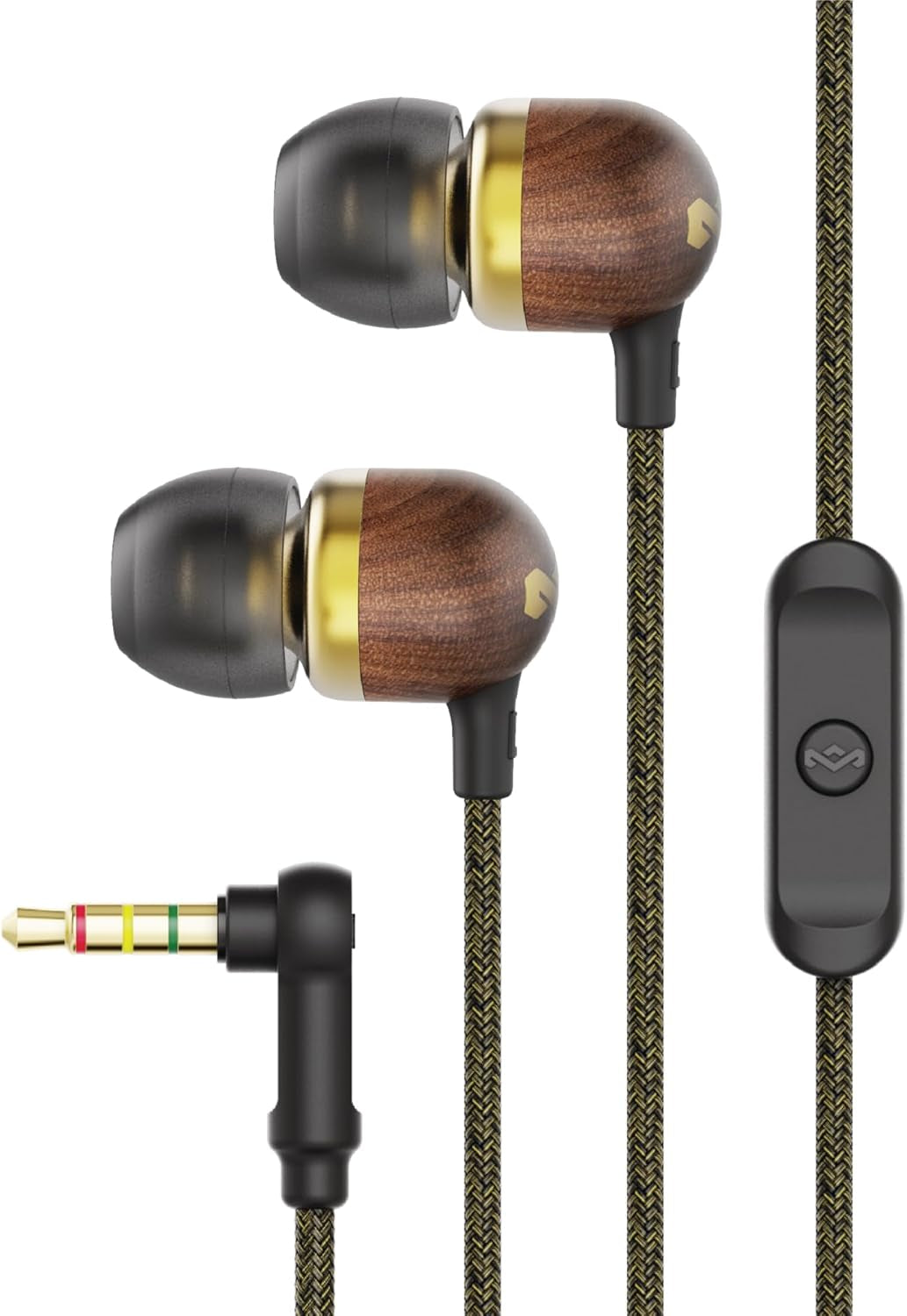 Smile Jamaica: Wired Earphones with Microphone, Noise Isolating Design, and Sustainable Materials, Brass