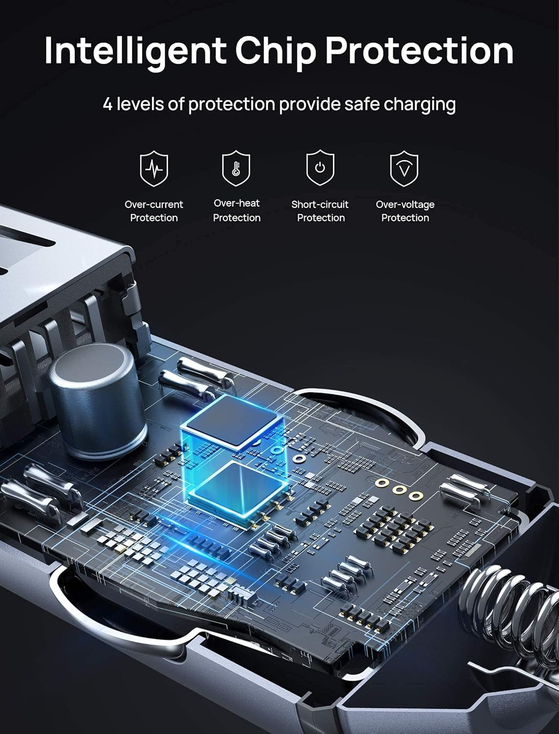 Car Charger, Car USB Charger 36W Fast Charging,  Metal Dual QC 3.0 Car Adapter with USB-C Cable[3.3Ft] Compatible with Samsung Galaxy S10/S9/S8 Plus, Note 9/8, Iphone 7/8/X/Xr-Grey