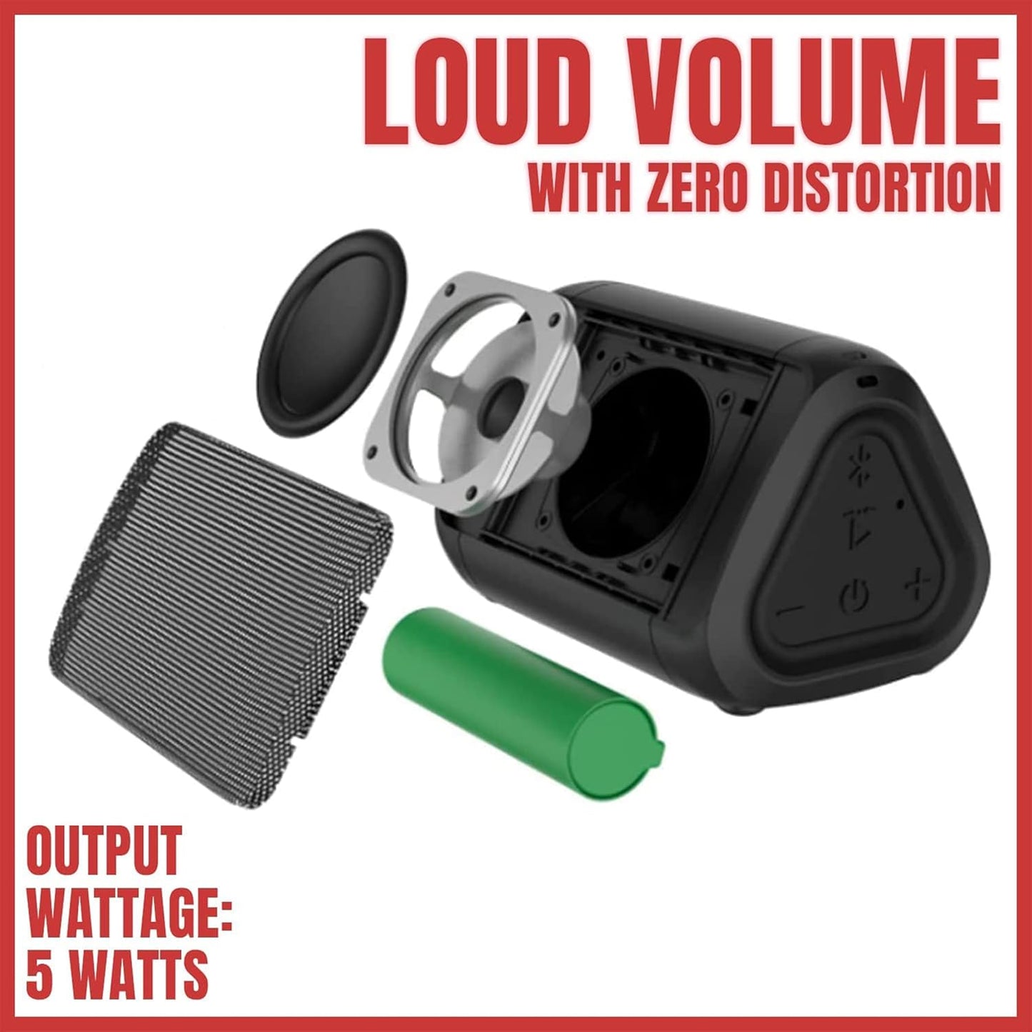 Oontz Angle Solo Portable Bluetooth Speaker 5.0-5W Sound, 10-Hr Battery, 100Ft Wireless Range, IPX5 Water-Resistant, Budget-Friendly Small Speaker for Travel, Party, Outdoor or Home (Black)